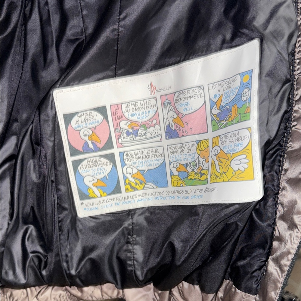 Womens Moncler Gresfur Giubbotto Shiny Taupe Quilted Jacket size 1 US size small - Picture 7 of 14
